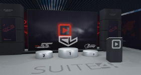 Escenario virtual tipo concurso con podio