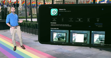 Presentador integrado en un vídeo de exterior grabado con EdisonGO